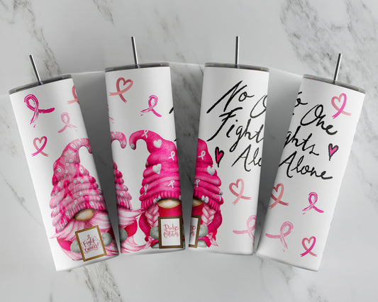 BREAST CANCER GNOMES SUBLIMATION TUMBLER