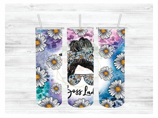 BOSS LADY DAISIES SUBLIMATION TUMBLER