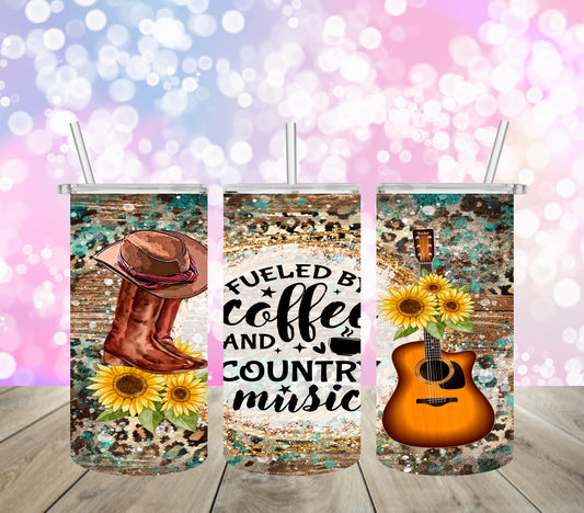 COFFEE & COUNTRY MUSIC 12oz SUBLIMATION TUMBLER