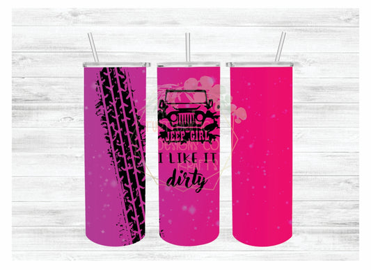 JEEP GIRL PINK SUBLIMATION TUMBLER