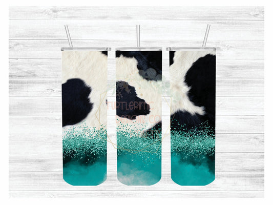 TEAL COW HIDE- SUBLIMATION TRANSFER