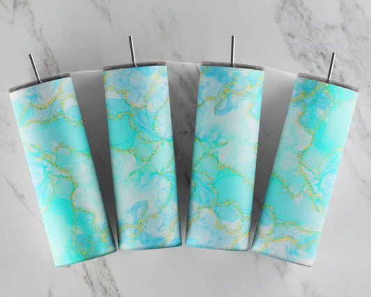 TEAL MARBLE SUBLIMATION TUMBLER